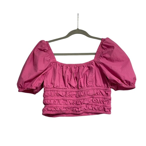 ARITZIA Sunday Best Pink Martine Poplin Puff-Sleeve Top Size S - Picture 3 of 7